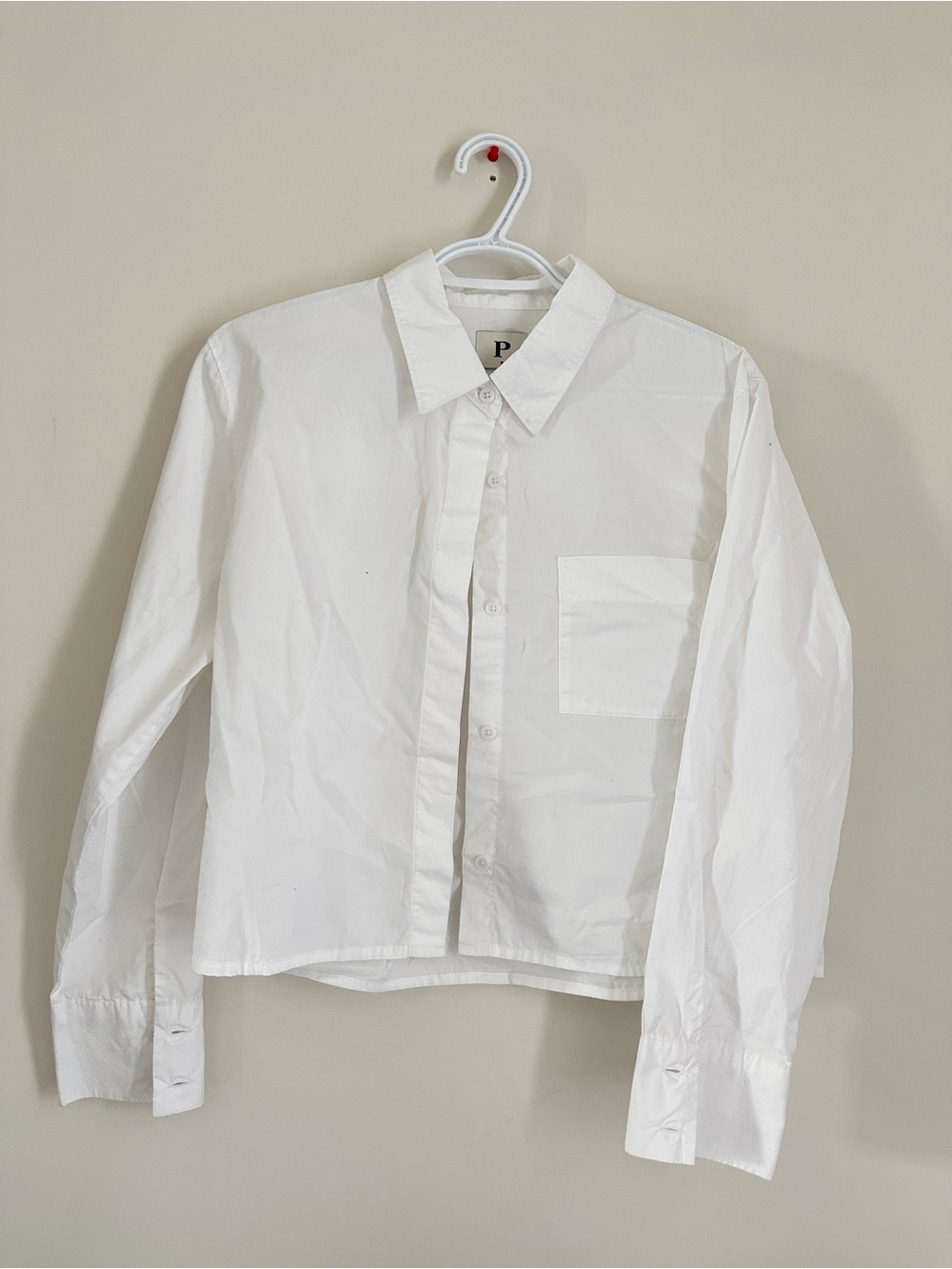 White Cropped Shirt